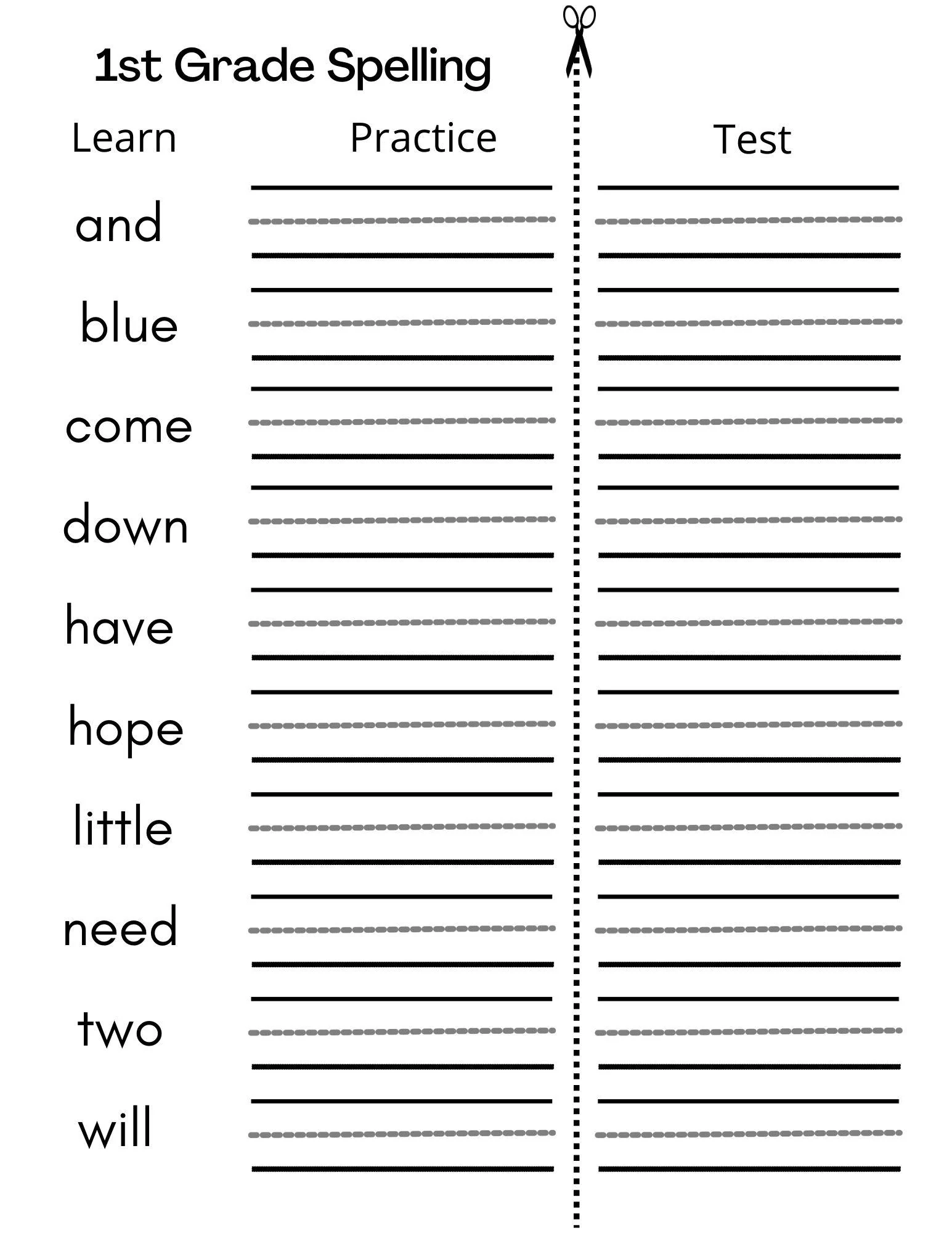 8 Printable First Grade Spelling Writing Worksheets Etsy New 