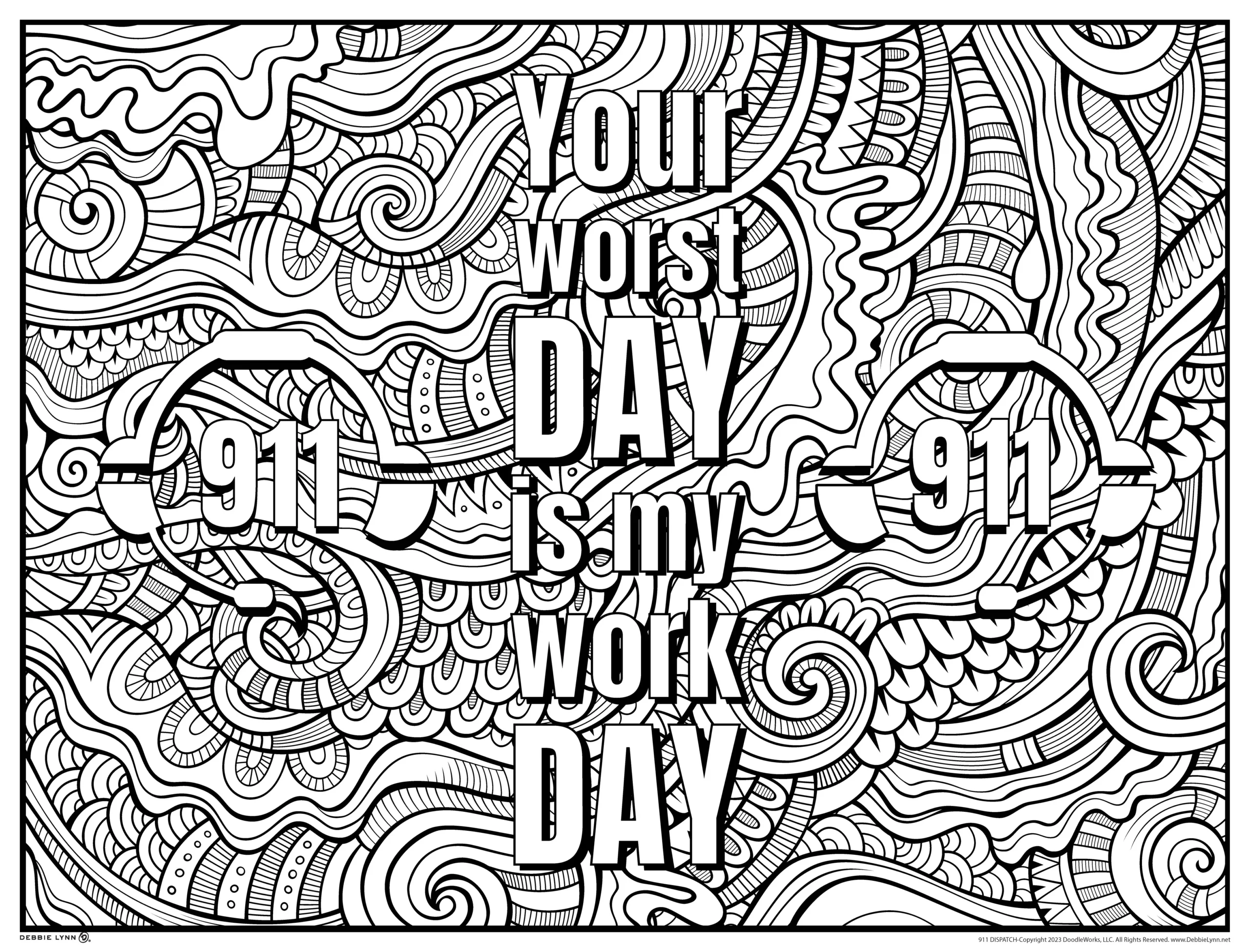 911 Dispatch Giant Coloring Poster 46 X 60 Debbie Lynn