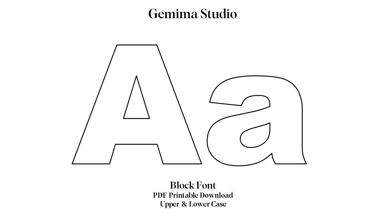 A To Z Block Letter Templates Upper amp Lower Case PDF Download Etsy