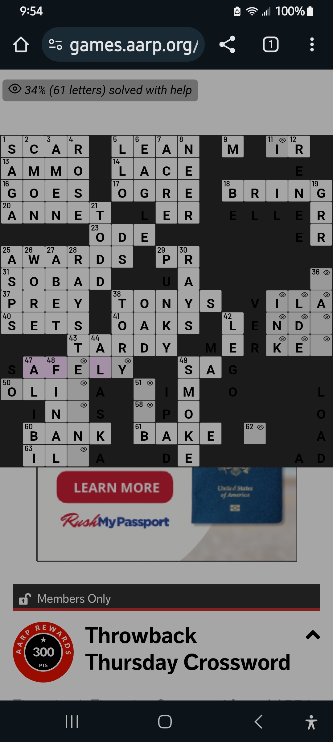 AARP Online Community And Discussion Forums Crossword Not 