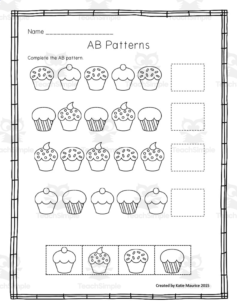 AB Patterns Worksheets
