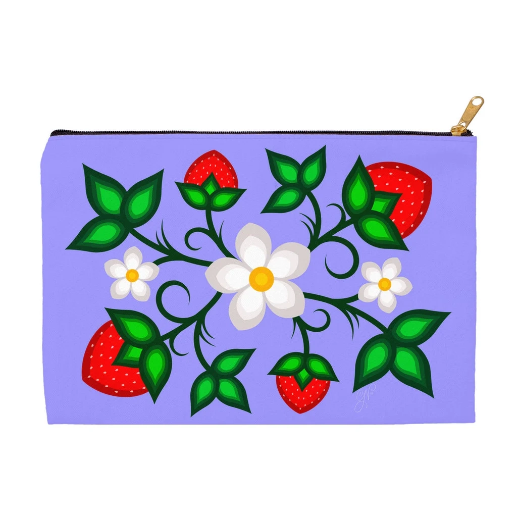 Accessoire Beutel Lila Ojibwe Floral Ode Imin Erdbeerdruck S es 