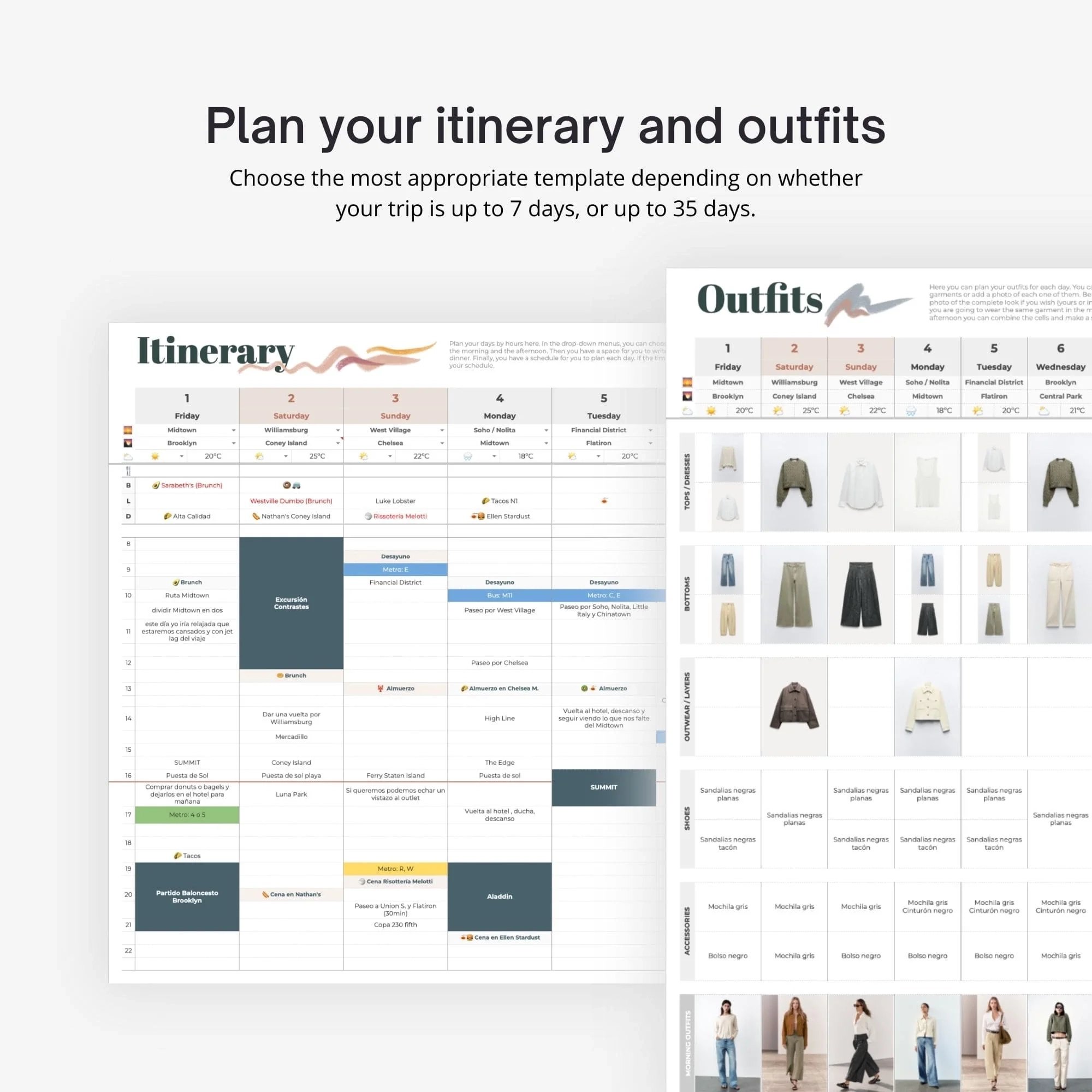 Aesthetic Travel Planner Itinerary Template For Google Sheets By 