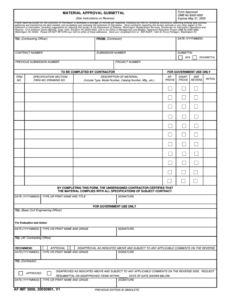 AF IMT 3000 Form Fill Online Printable Fillable Blank PdfFiller