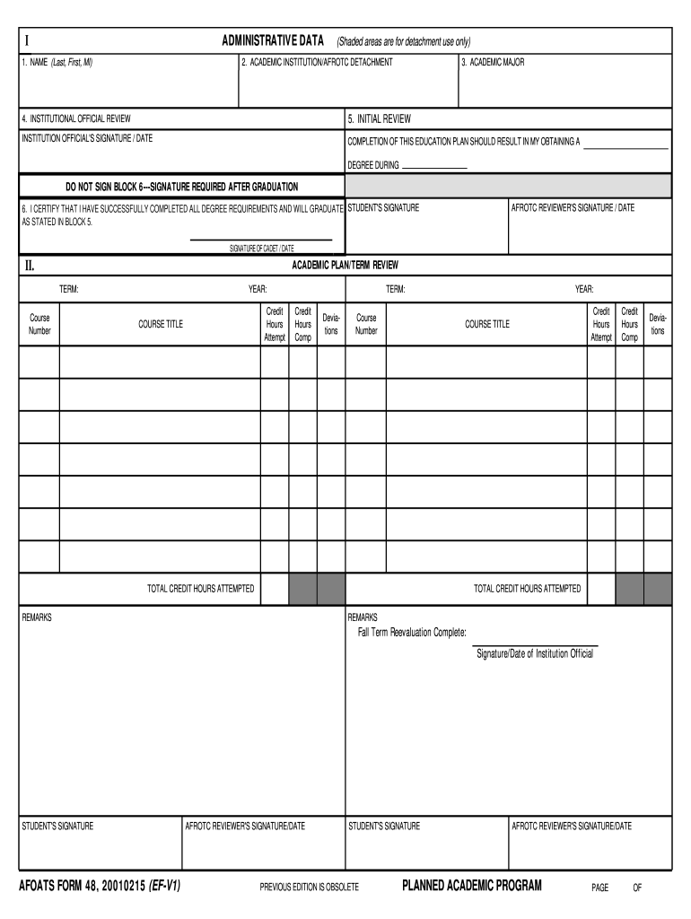 AFOATS Form 48 Fill Online Printable Fillable Blank PdfFiller