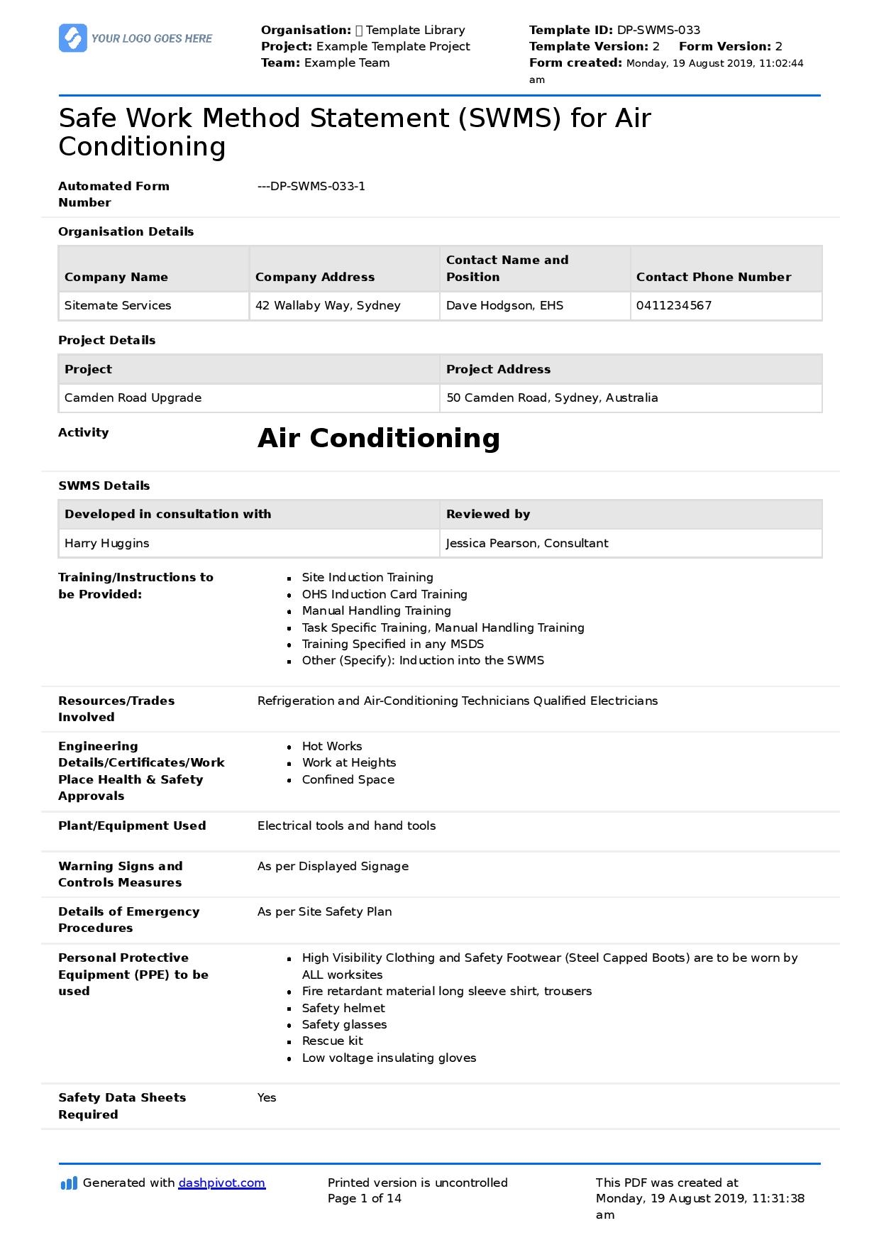 Airs Safety Forms