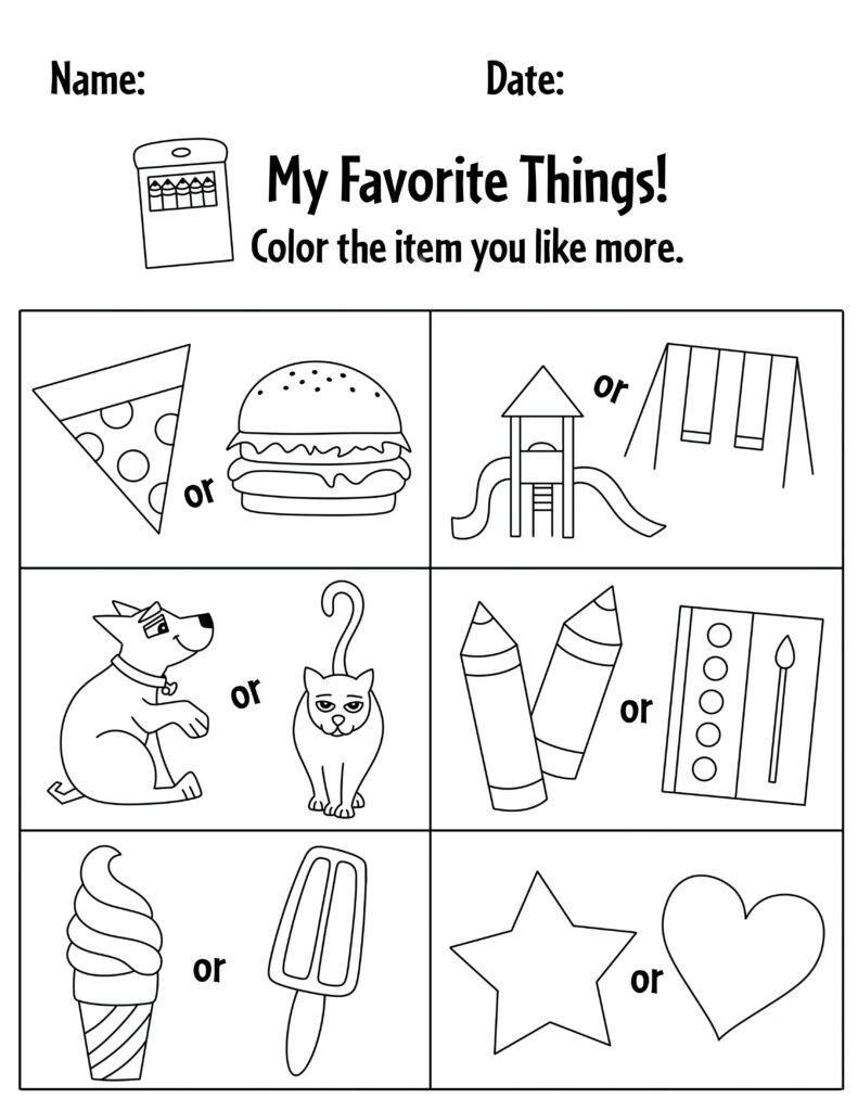 All My Favorite Things Worksheet