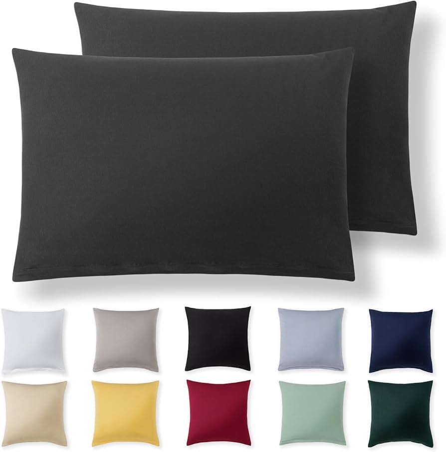 Alreya Kissenbezug 40 X 60 Cm 2er Set Anthrazit 100 Jersey Baumwolle Kissenh lle F r Kissen 40x60 Cm Jersey Kopfkissenbez ge Superweicher 