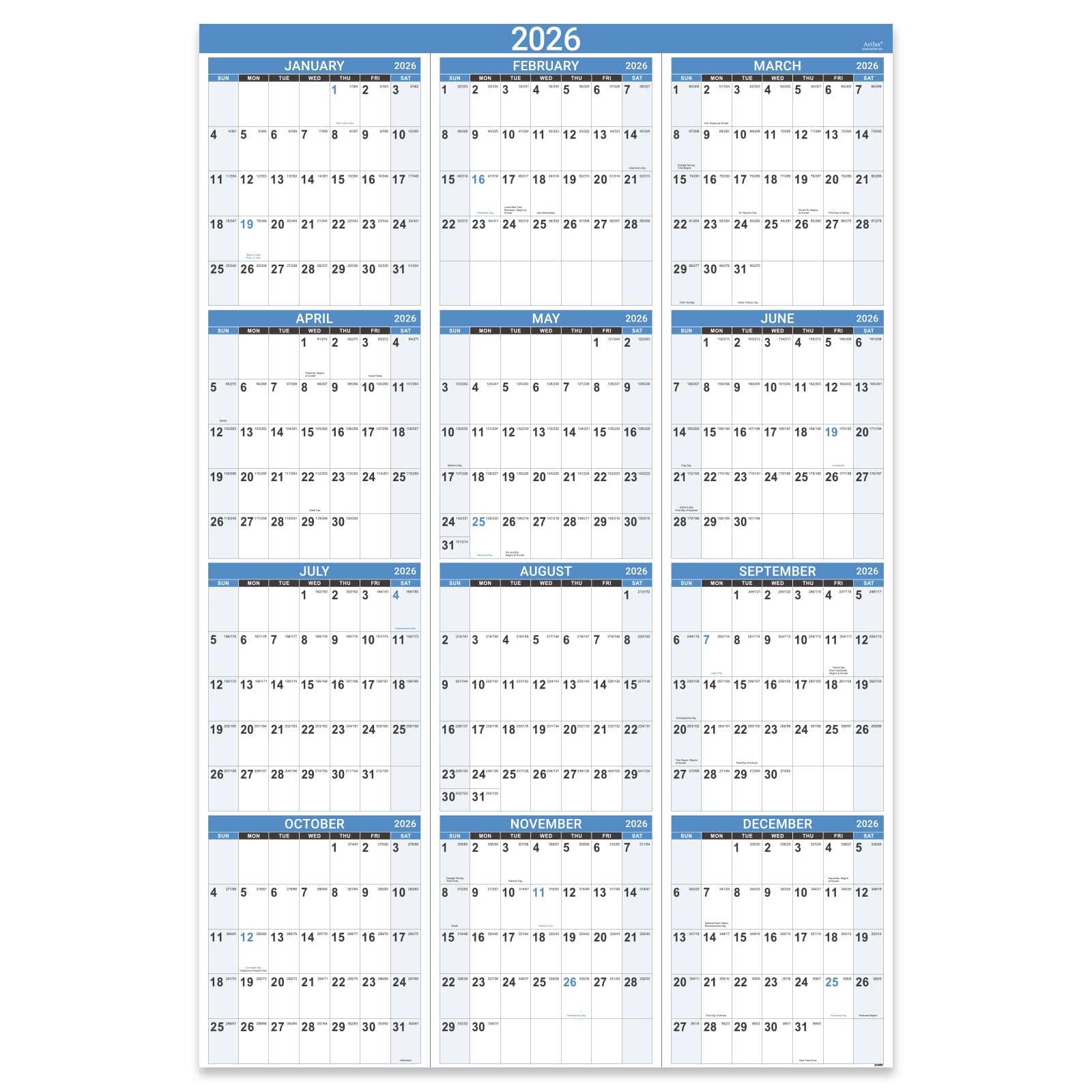Amazon 2026 Yearly Wall Calendar 2026 Wall Calendar With 
