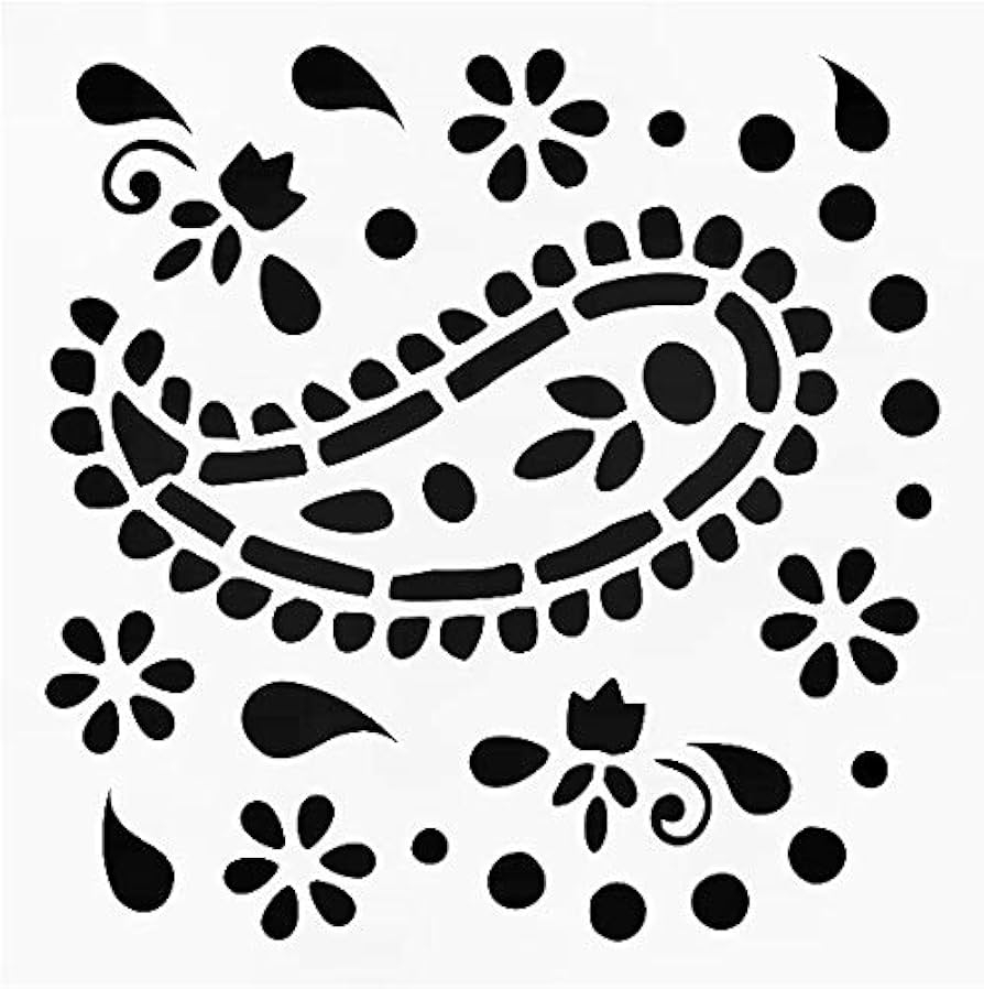 Amazon Paisley Design Reusable Sturdy Stencil Clear Custom 