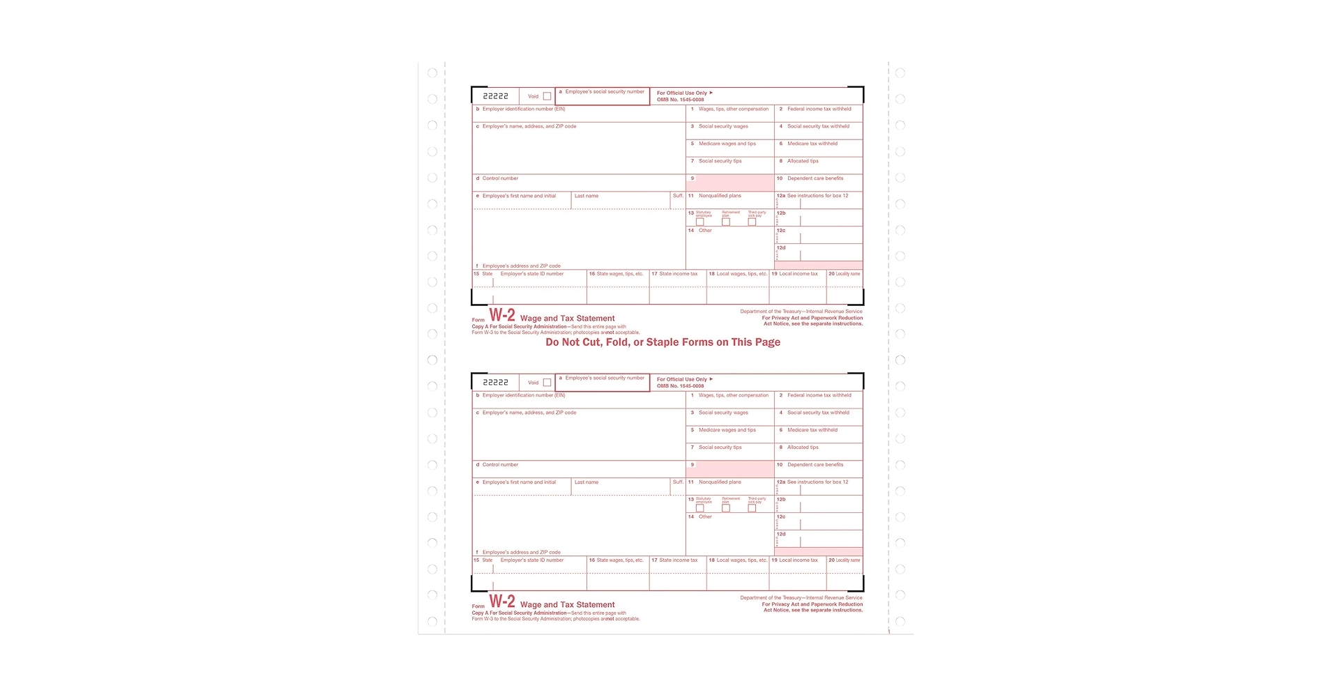 Amazon TOPS Carbonless Standard W 2 Tax Forms TOP2204 