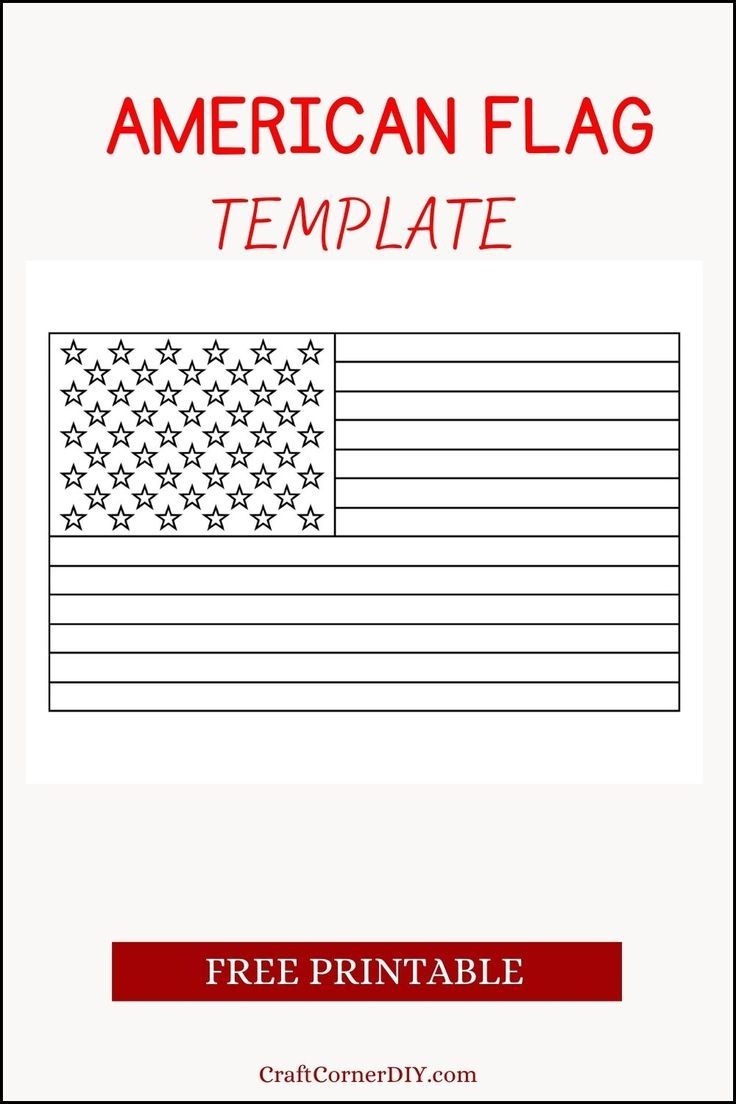 American Flag Template Free Printable Flag Coloring Page