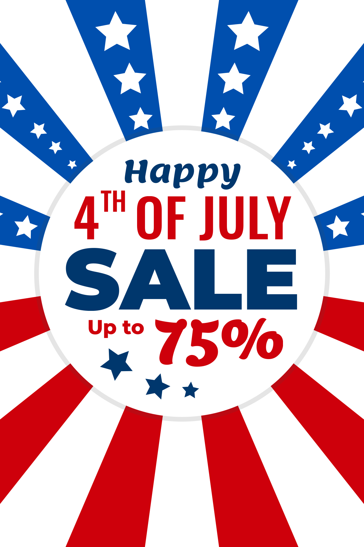 American Flag Themed Happy 4th Of July Sale Sign Template Square 