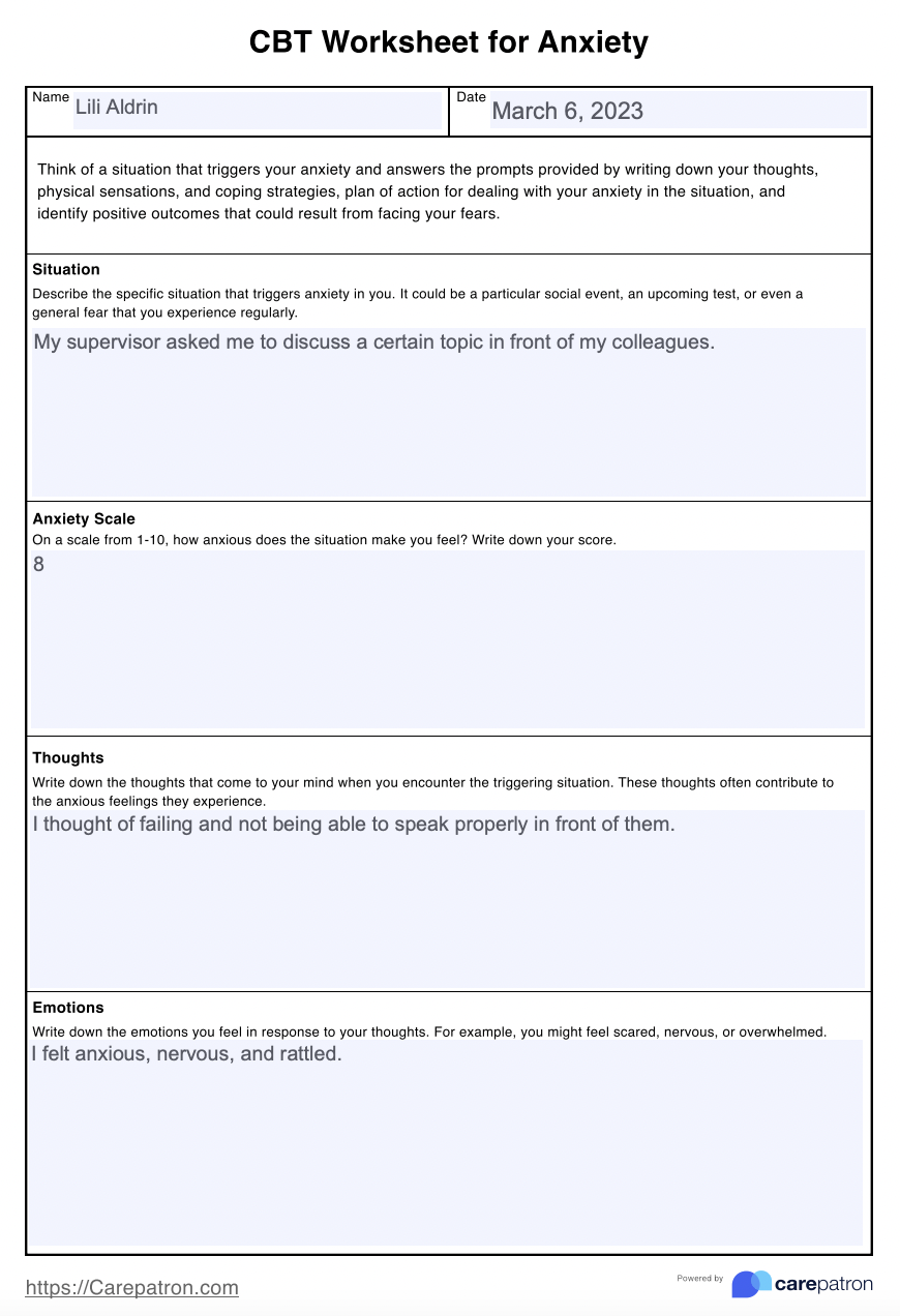 Anxiety Worksheet For Adults Worksheets Library