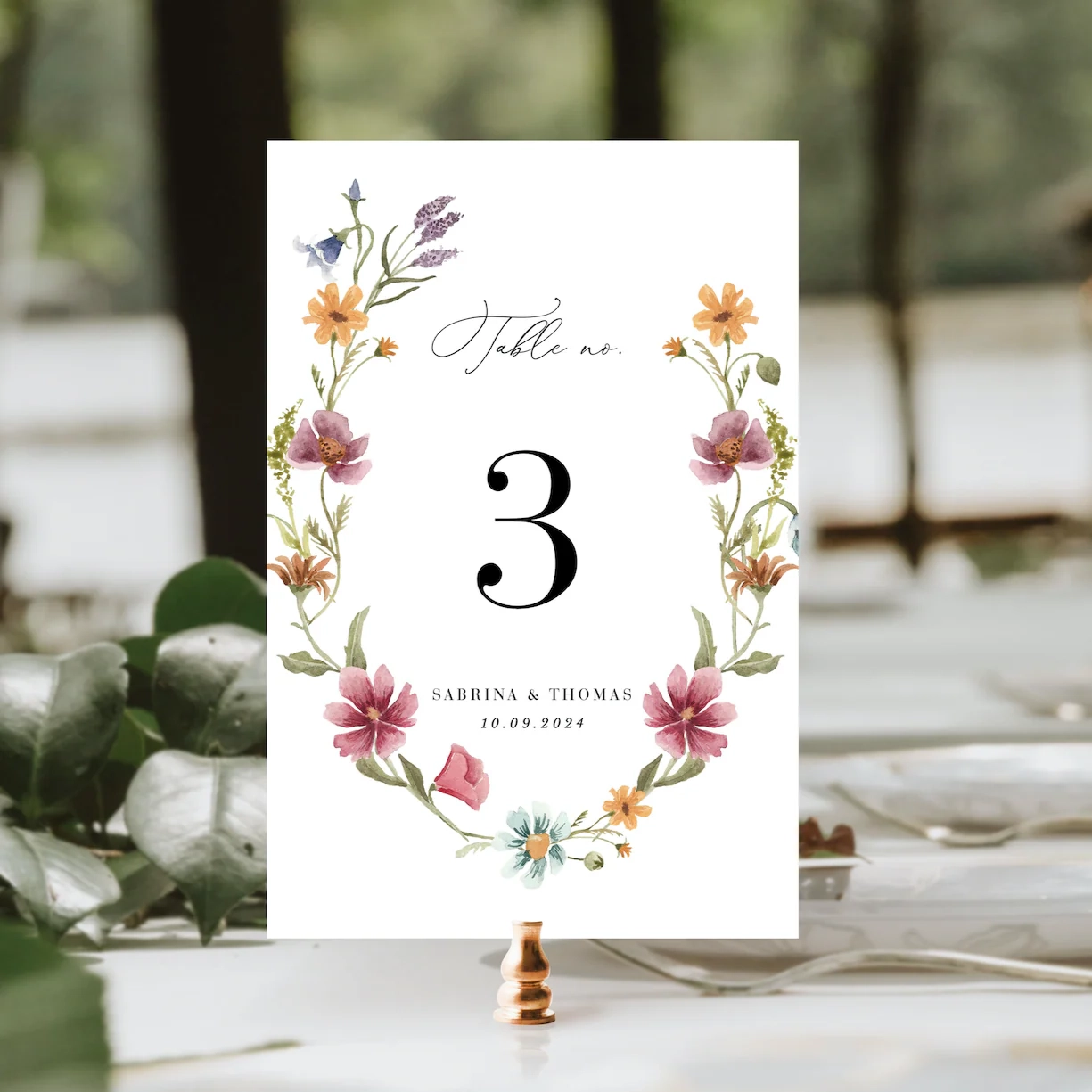 Printable Wedding Table Numbers Template