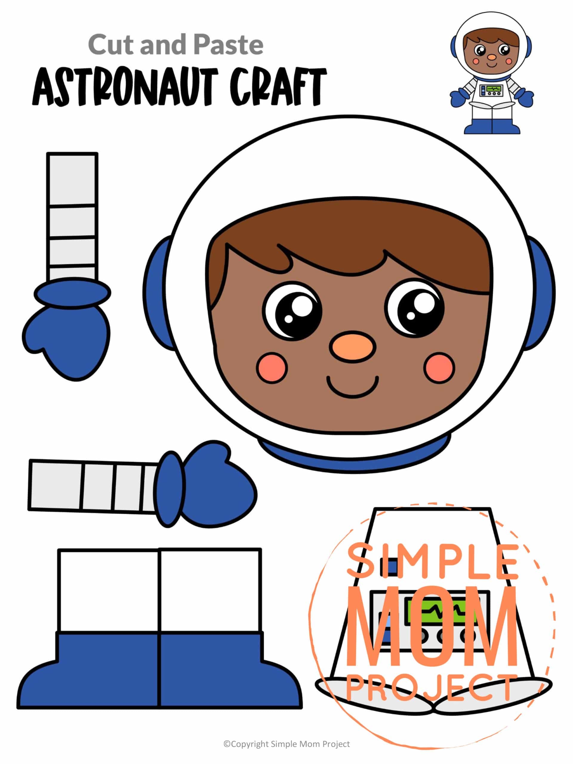 Printable Astronaut Cut Out Template