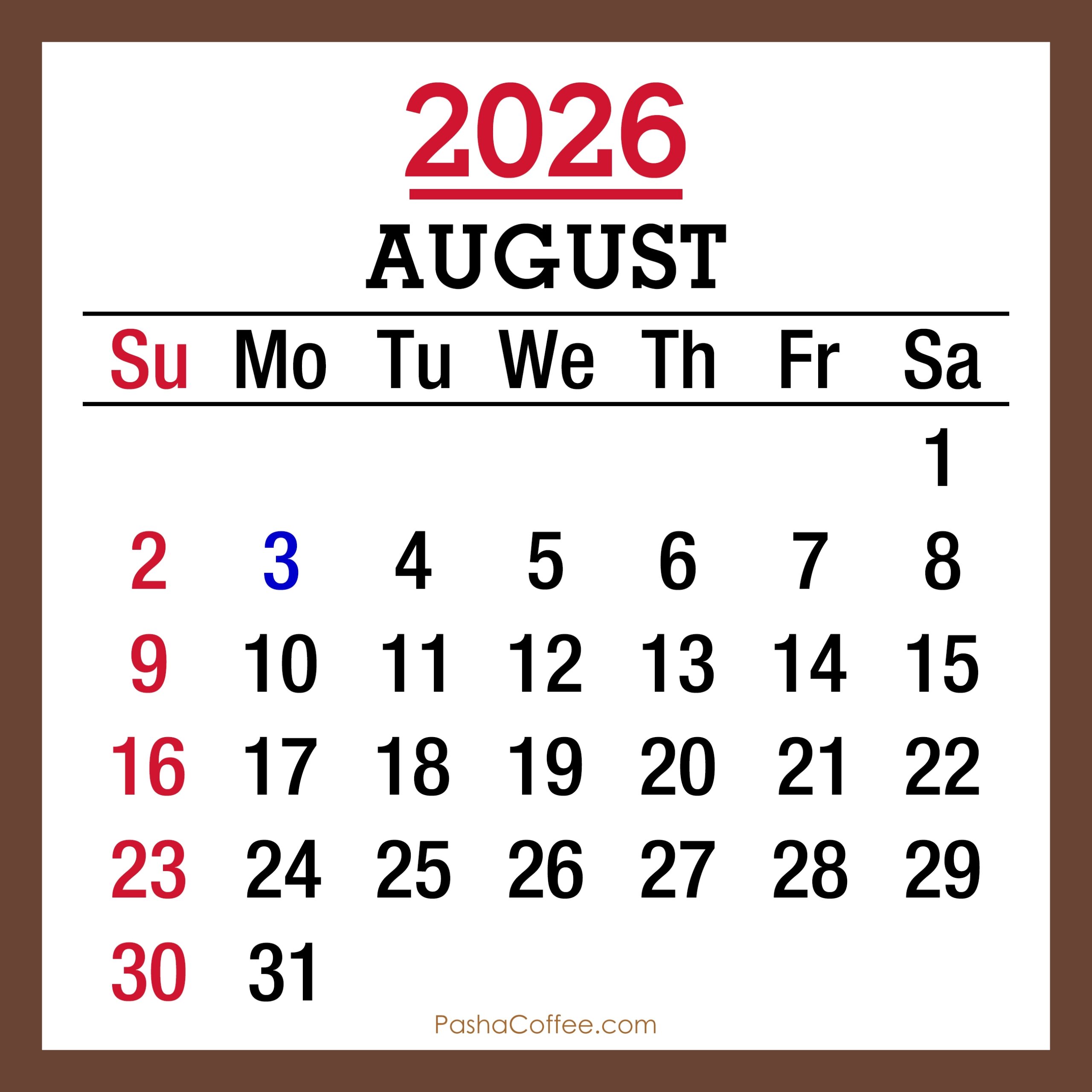 August 2026 Monthly Calendar With Canada Holidays Printable Free 