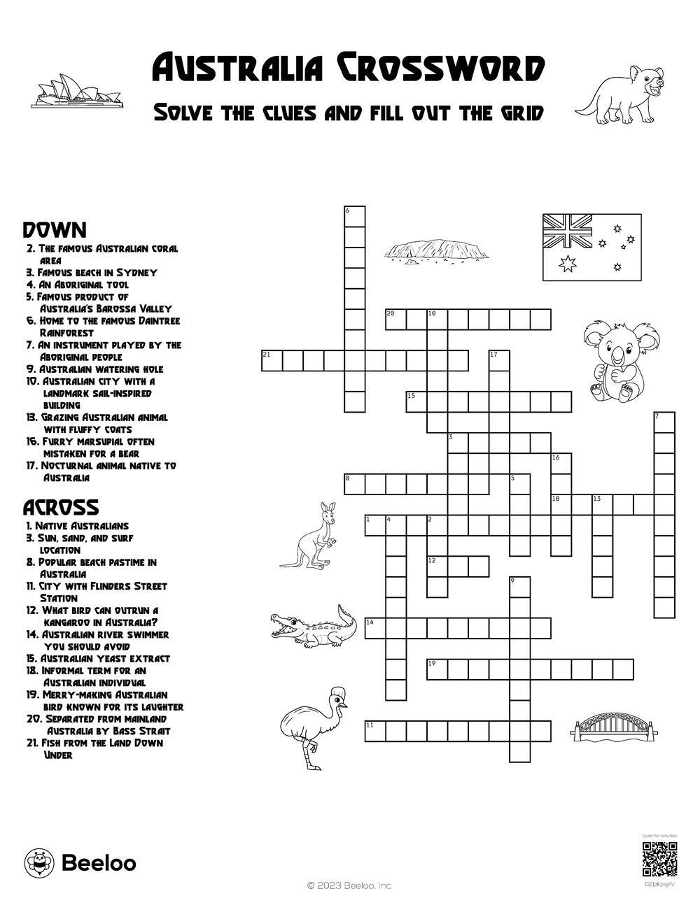 Kids Crossword Puzzles Printable -Pinterest