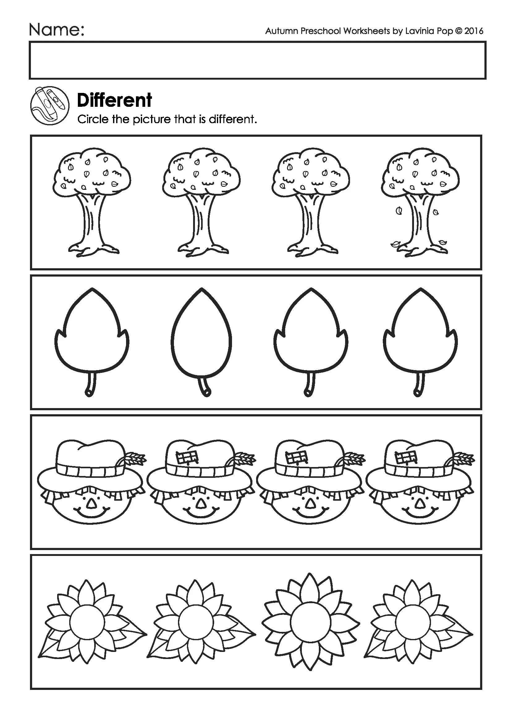 Autumn Worksheets For Preschool