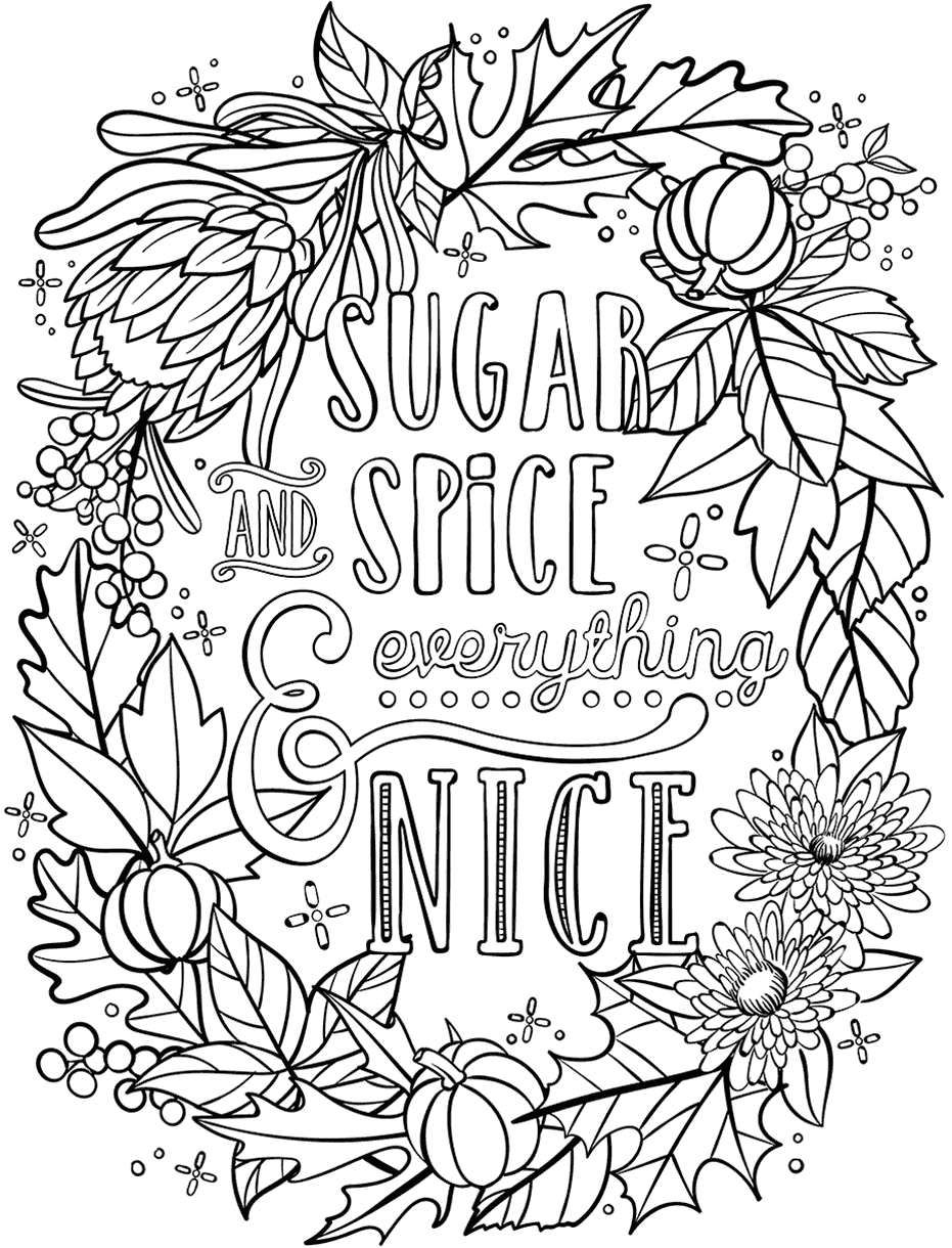 Autumn Wreath Free Printable Coloring Page