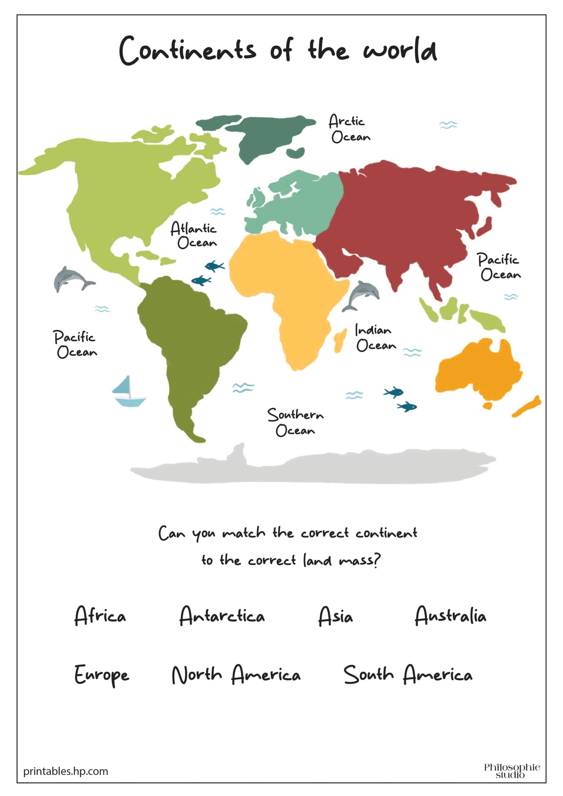 Back To School The Continents Printables Free Coloring Pages 