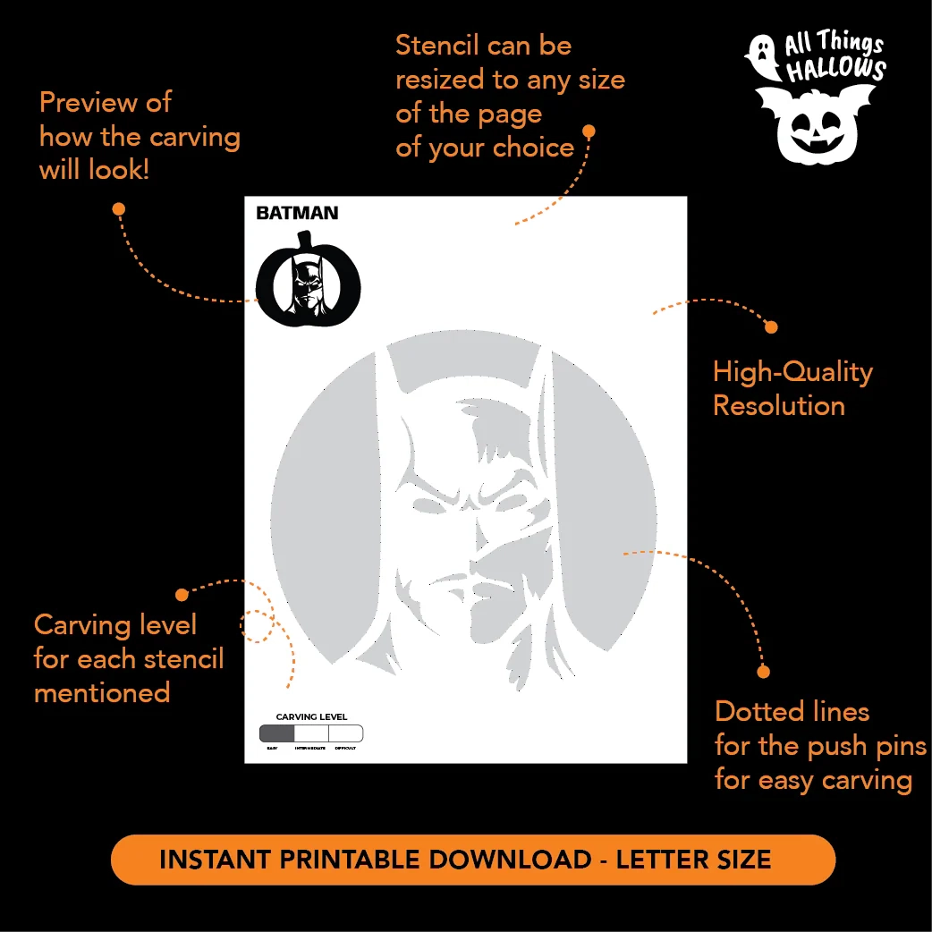 Batman Pumpkin Template Printable