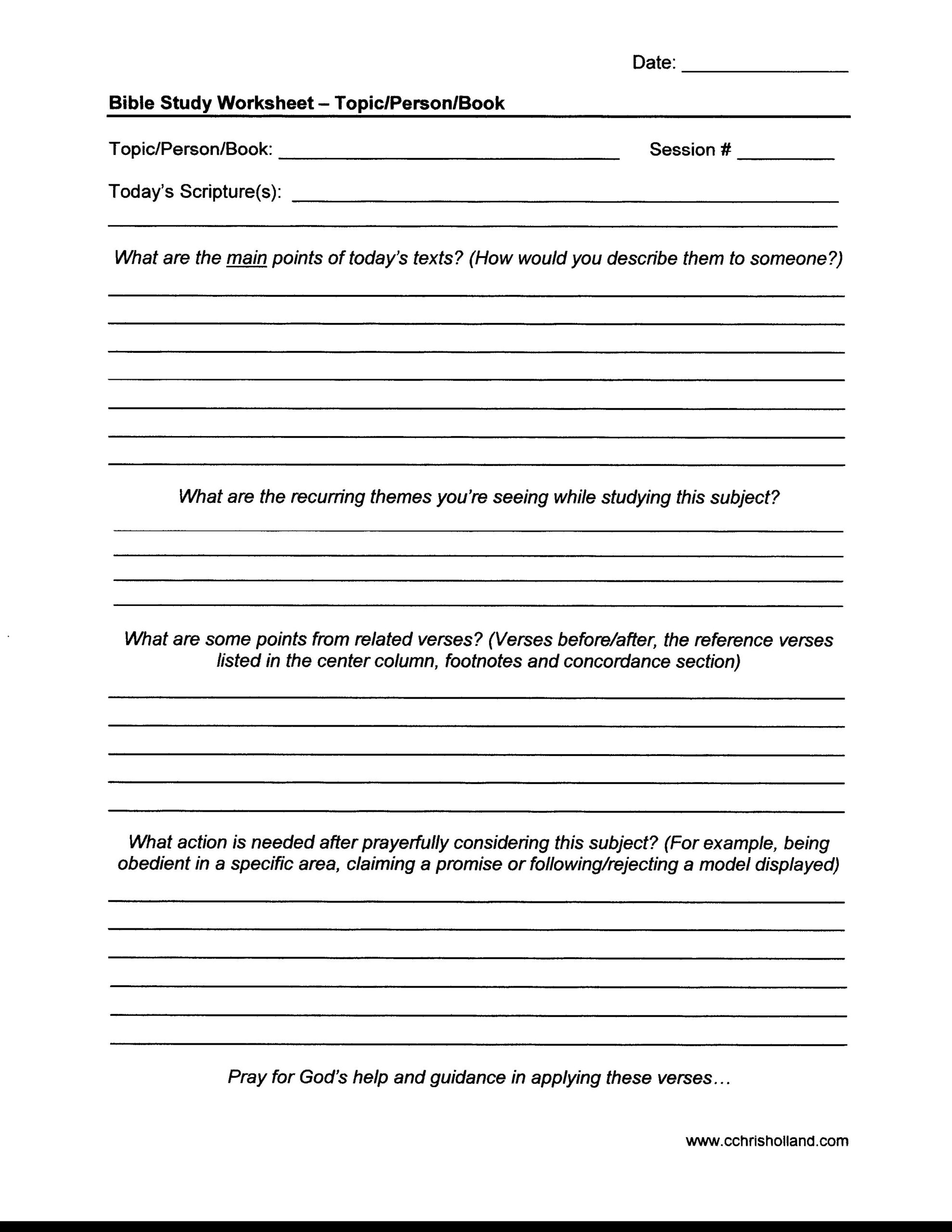 Bible Study Worksheets Cchrisholland Worksheets Library