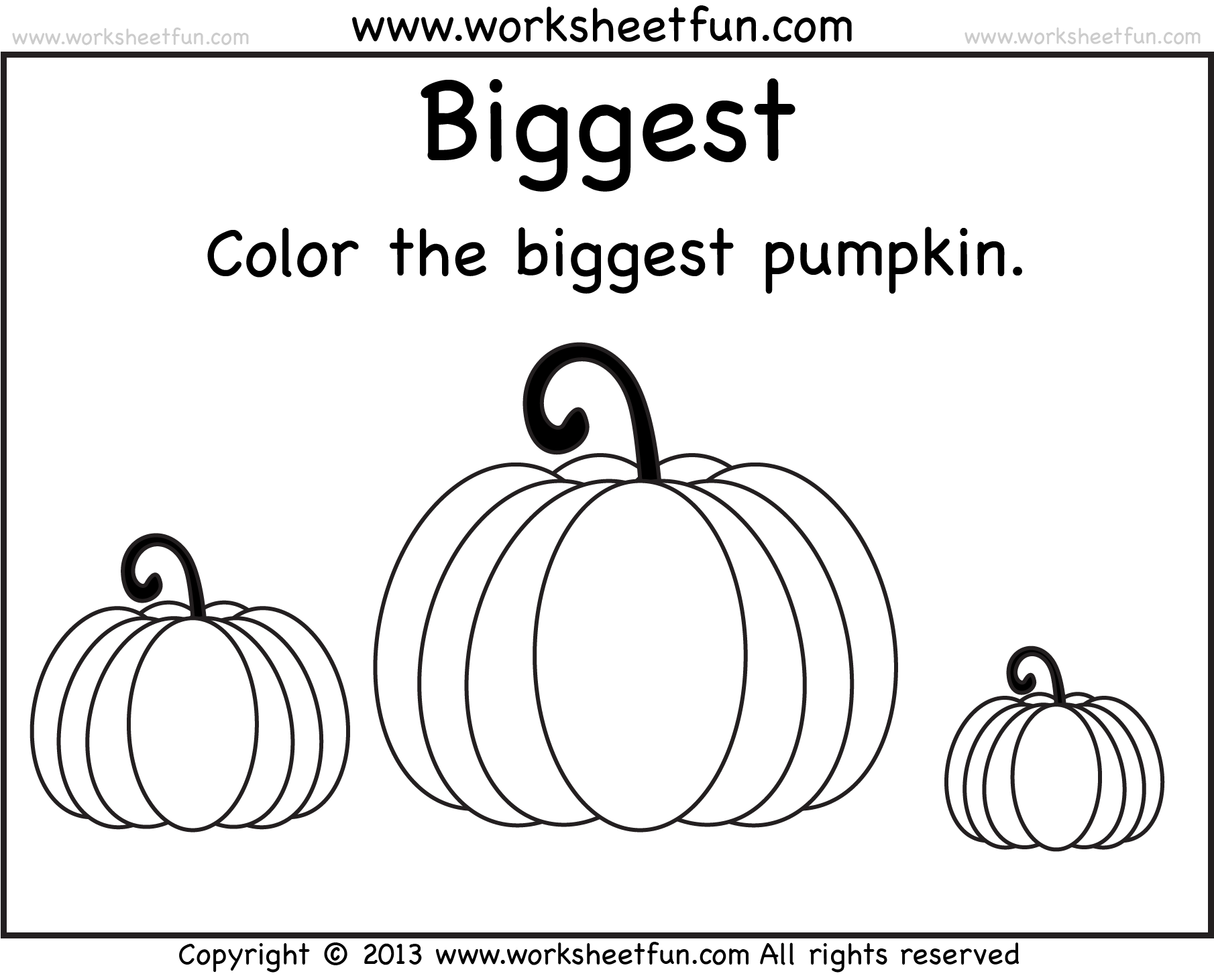 Biggest And Smallest Pumpkin 2 Worksheets FREE Printable 