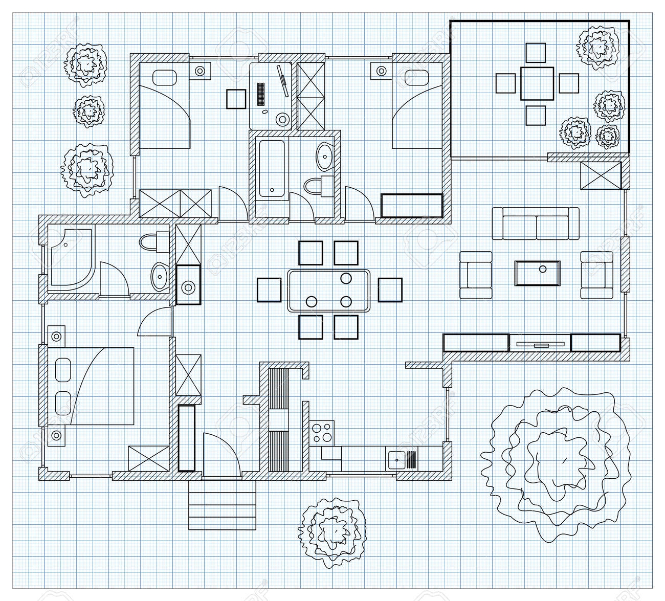 Graph Paper To Draw A Floor Plan