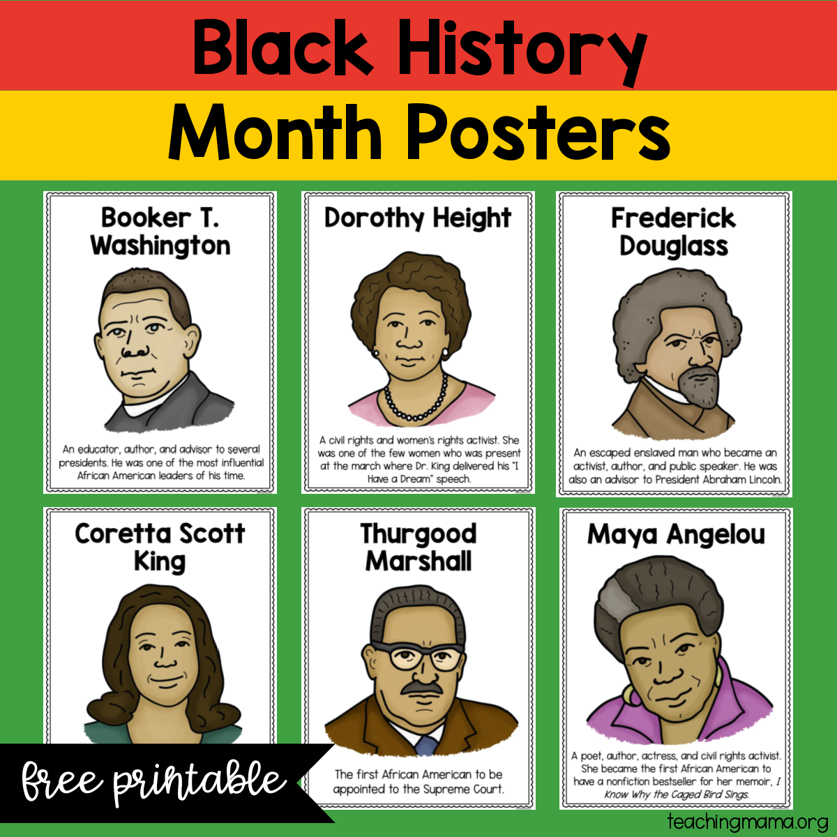 Black History Month Posters Free Printable Teaching Mama 