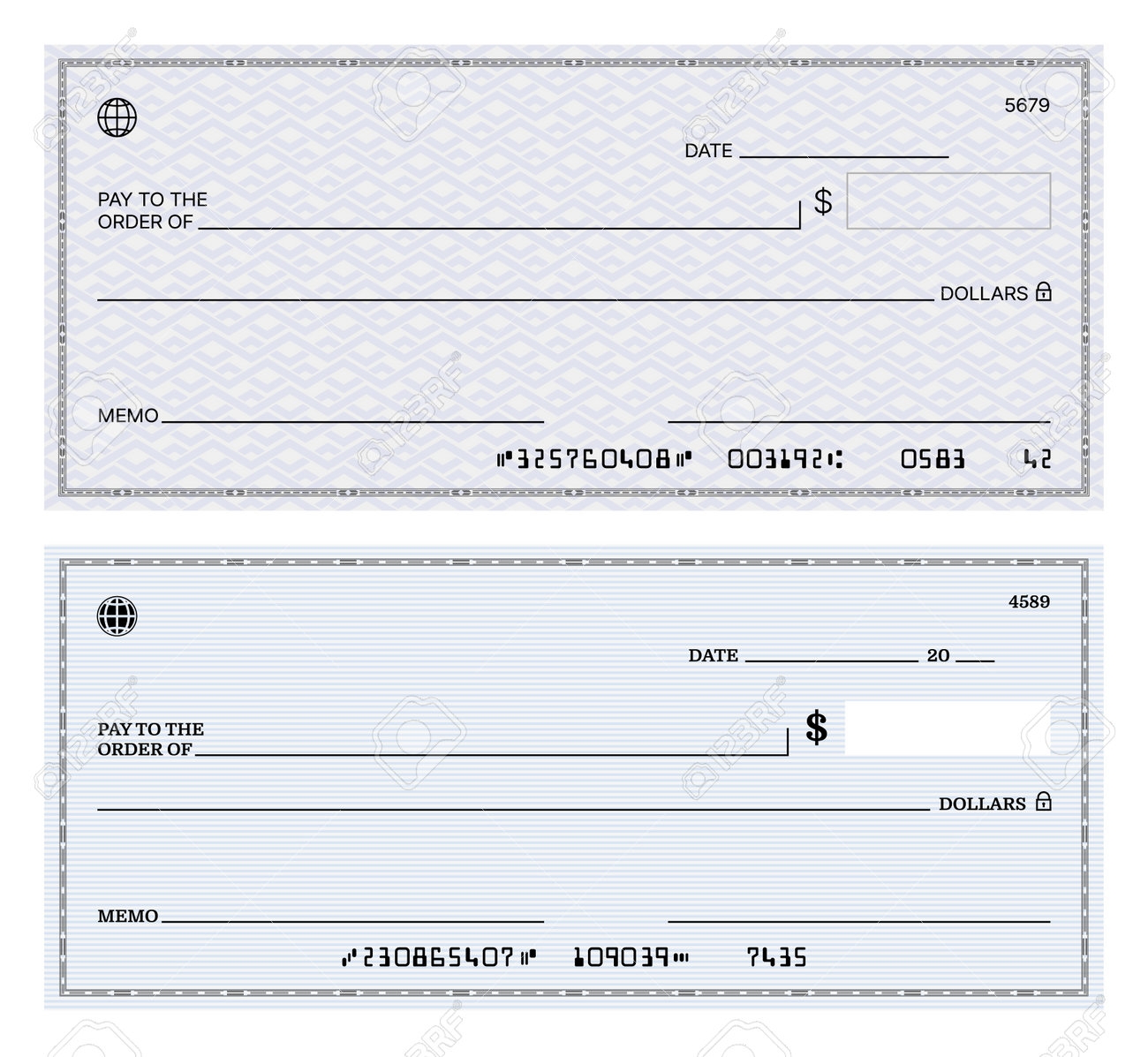 Blank Bank Check Checkbook Check Template Or Payment Voucher 