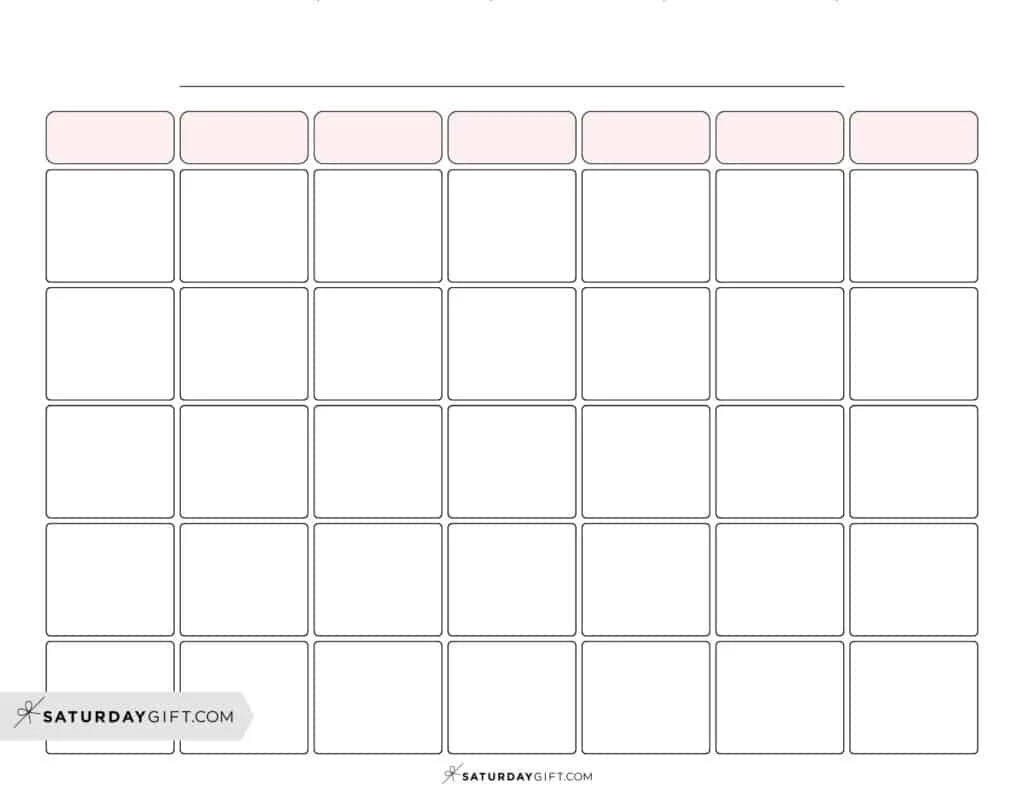 Free Printable Editable Blank Calendar