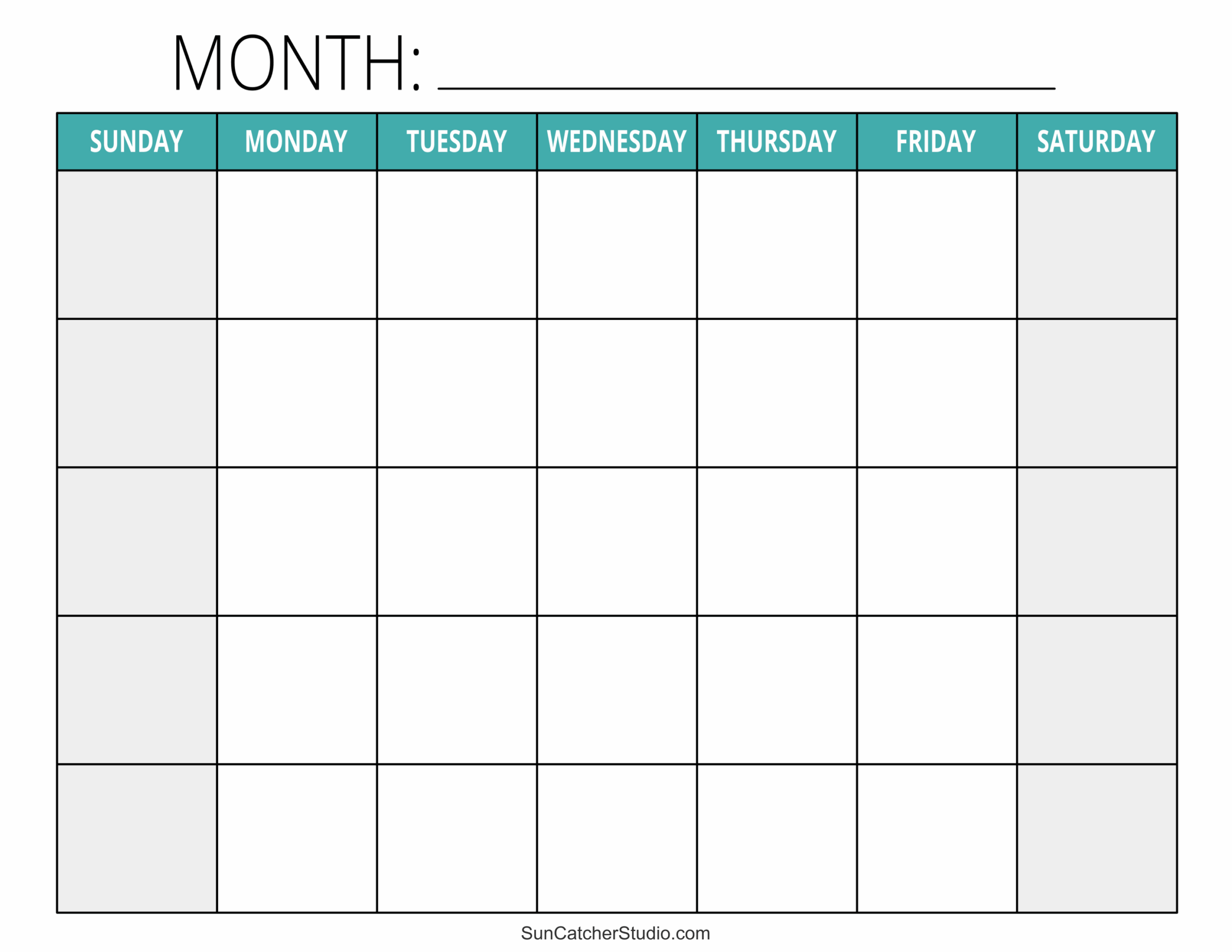 Blank Free Printable Calendars