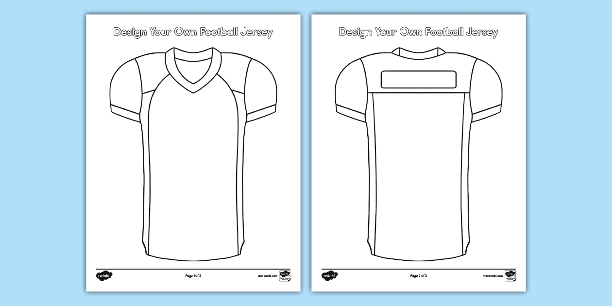Blank Football Jersey Template Art Twinkl USA