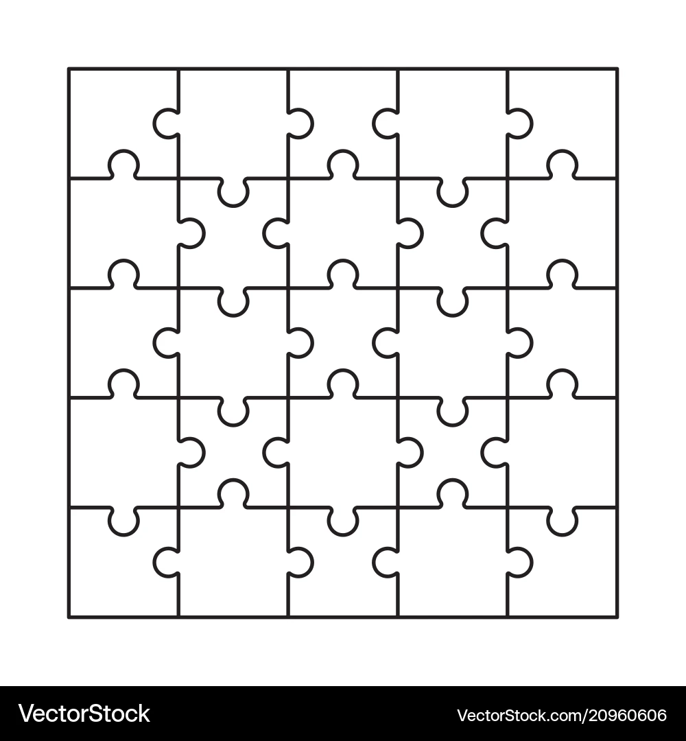 Blank Puzzle Grid Template Royalty Free Vector VectorStock