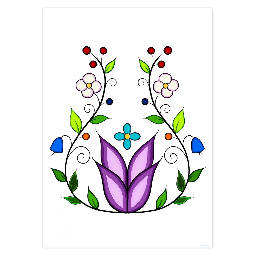 Blanko Klappkarten 5 St ck OG Ojibwe Floral Design By Caitlin 