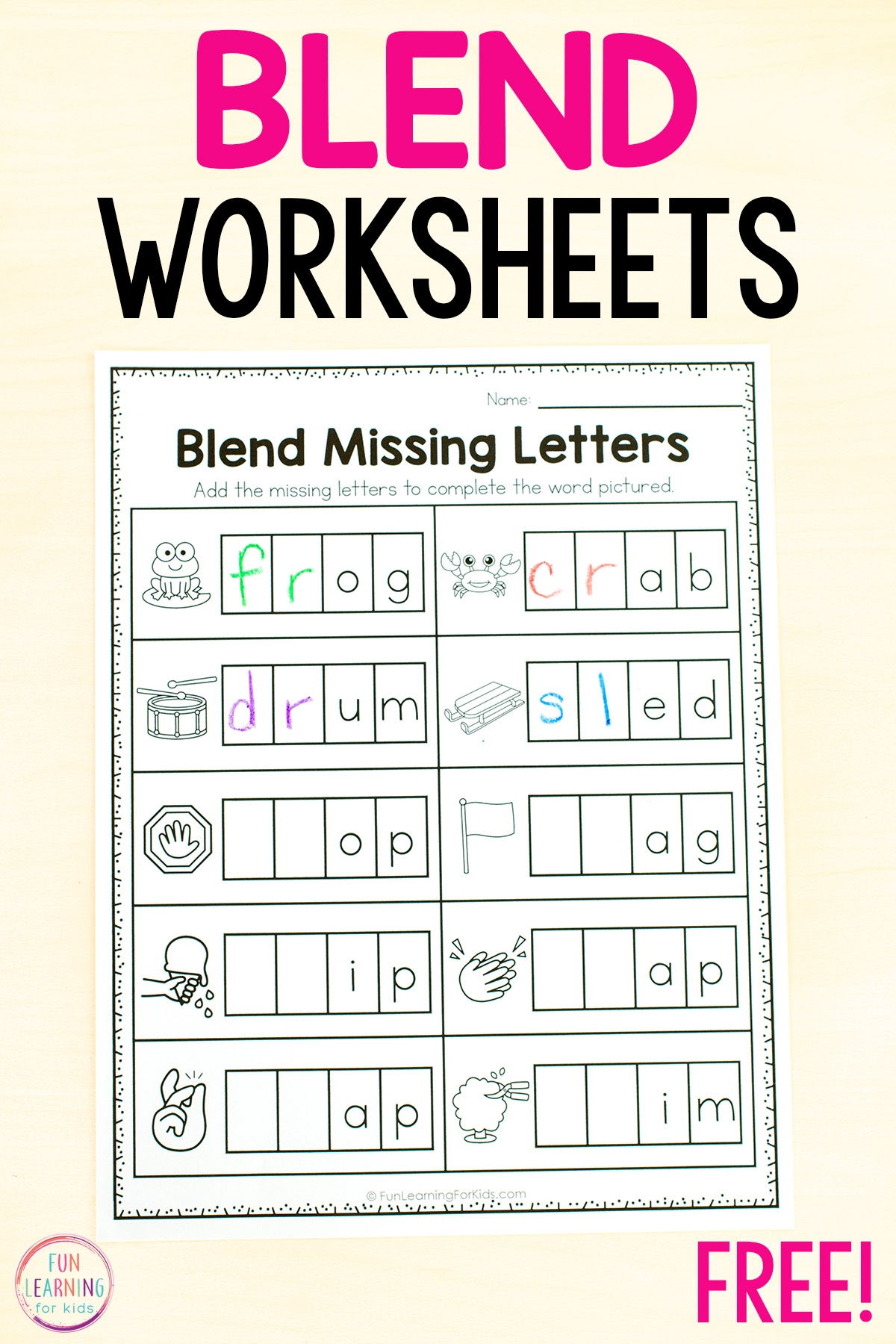 Consonants Blends Worksheets For Kinder