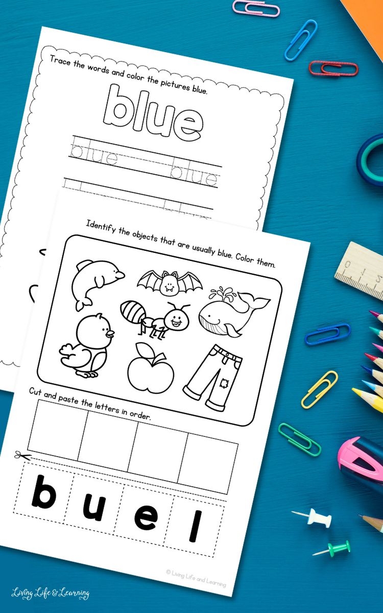 Blue Worksheets For Kindergarten
