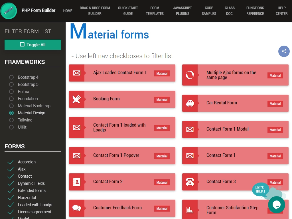 bootstrap 5 forms templates php form builder