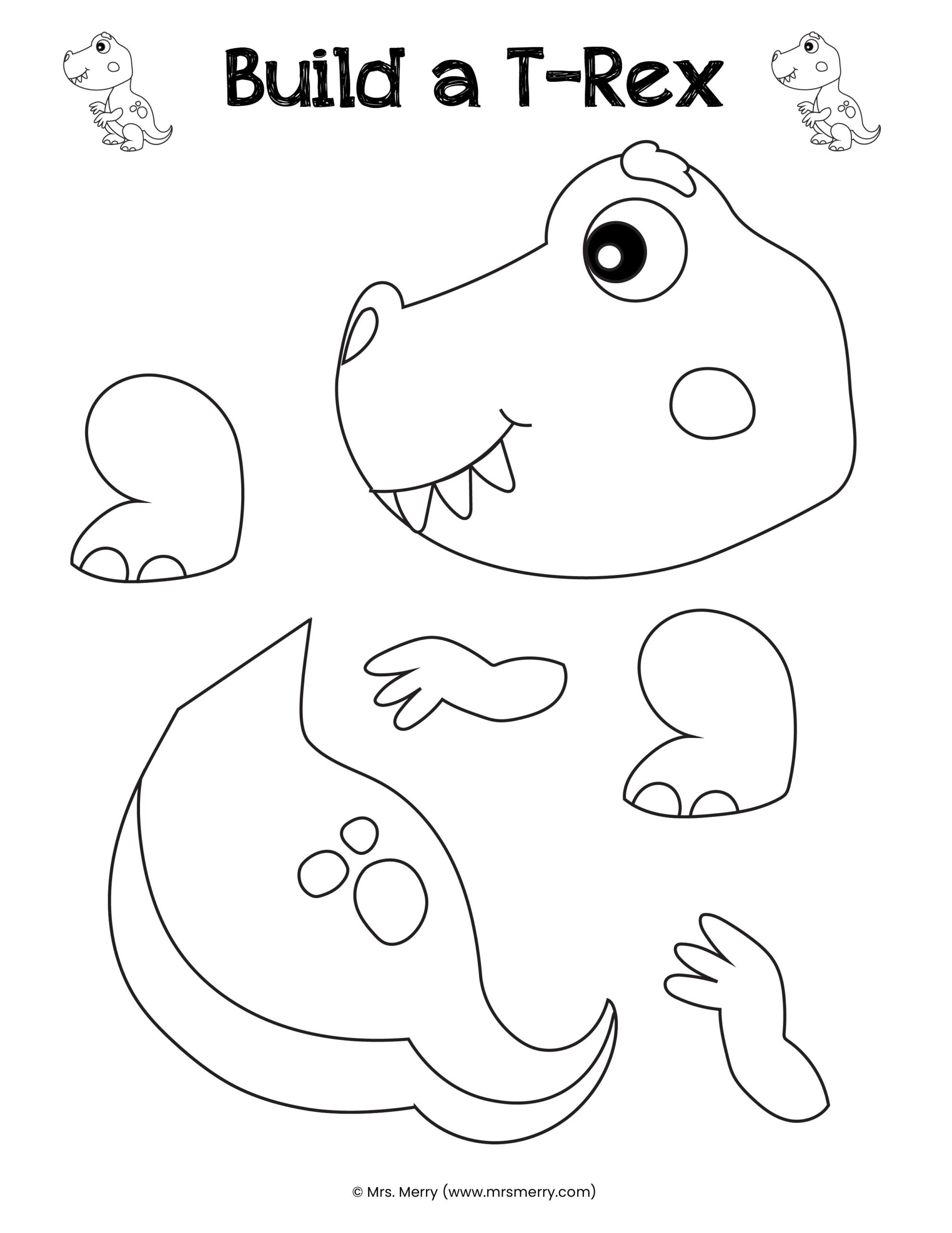 Build A Dinosaur Free Dinosaur Craft Mrs Merry