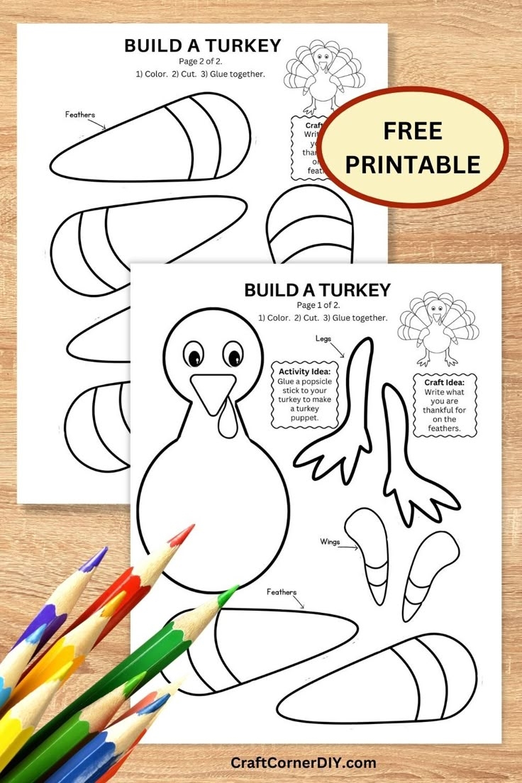 Free Printable Thanksgiving Turkey Template