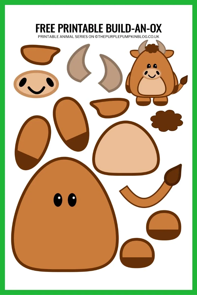 Build An Ox Free Printable Paper Ox Template Craft 