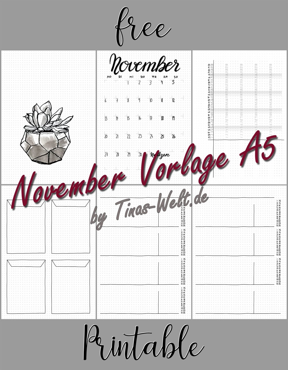 Printable November Bullet Journal November Calendar Printable November Bullet Journal November Calendar