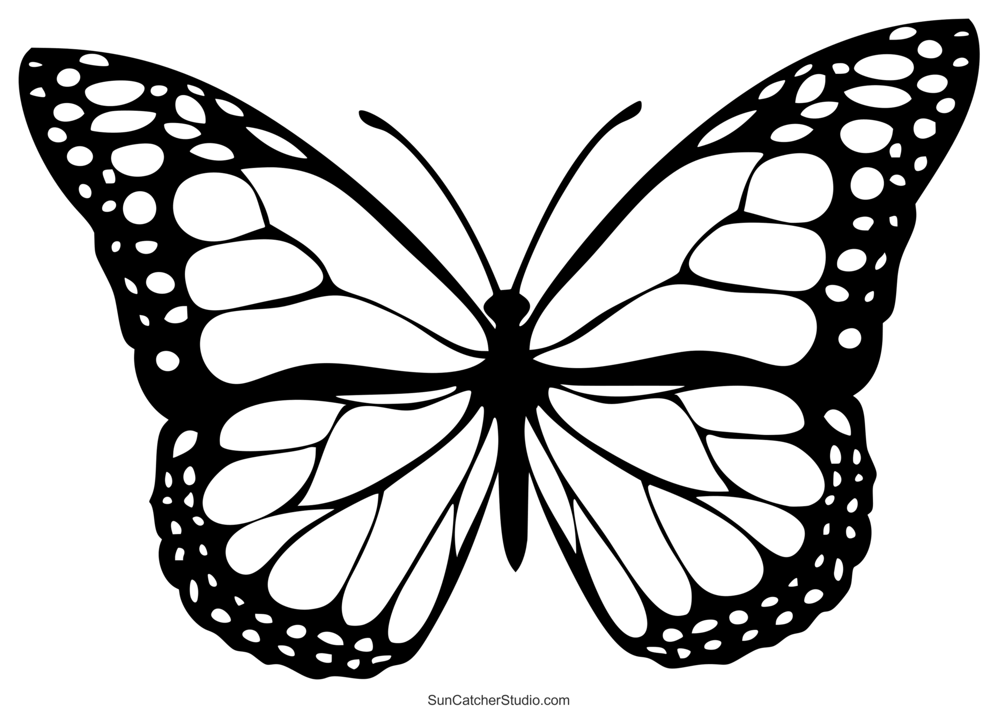Outline Printable Different Size Butterfly Templates