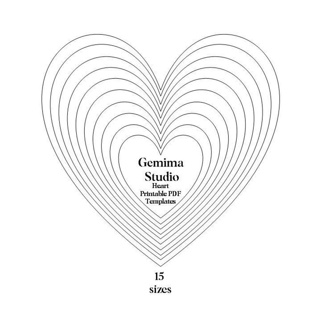 Buy Heart Templates In 15 Sizes PDF Download Online In India Etsy