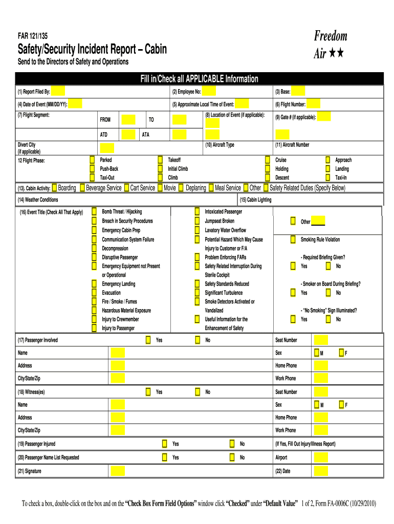 Cabin Safety Report Fill Out amp Sign Online DocHub
