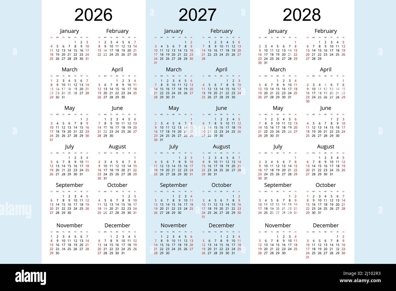 Calendar Planner 2026 2027 2028 Corporate Design Planner 