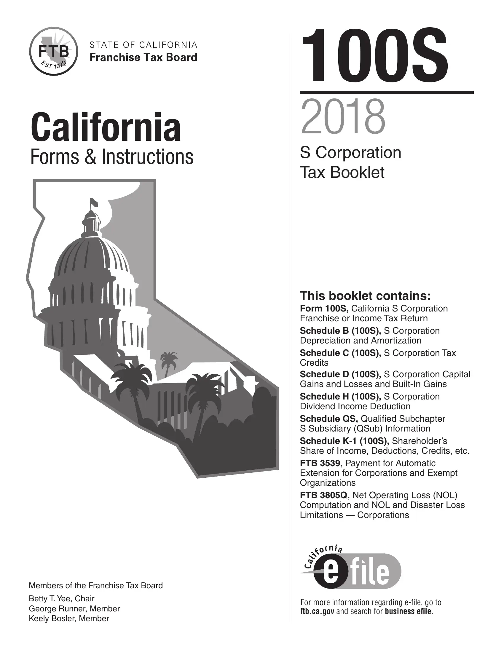 California Form 100S Fill Out Printable PDF Forms Online