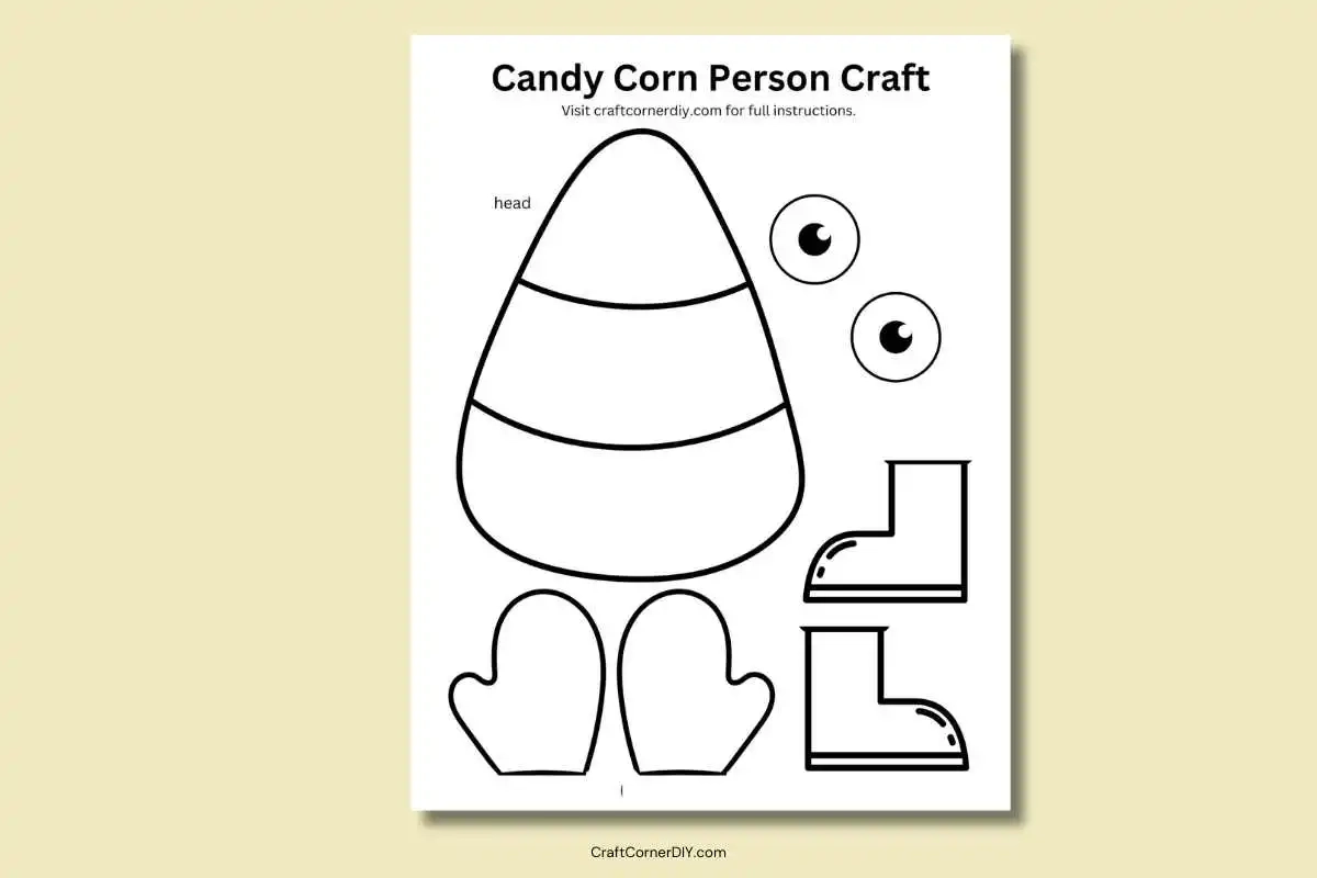 Candy Corn Person Craft Free Printable Craft Corner DIY