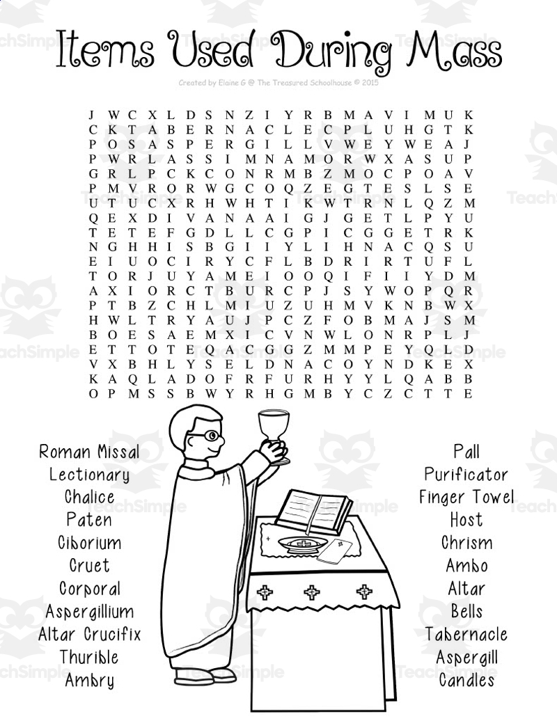 Catholic Word Puzzles For Kids